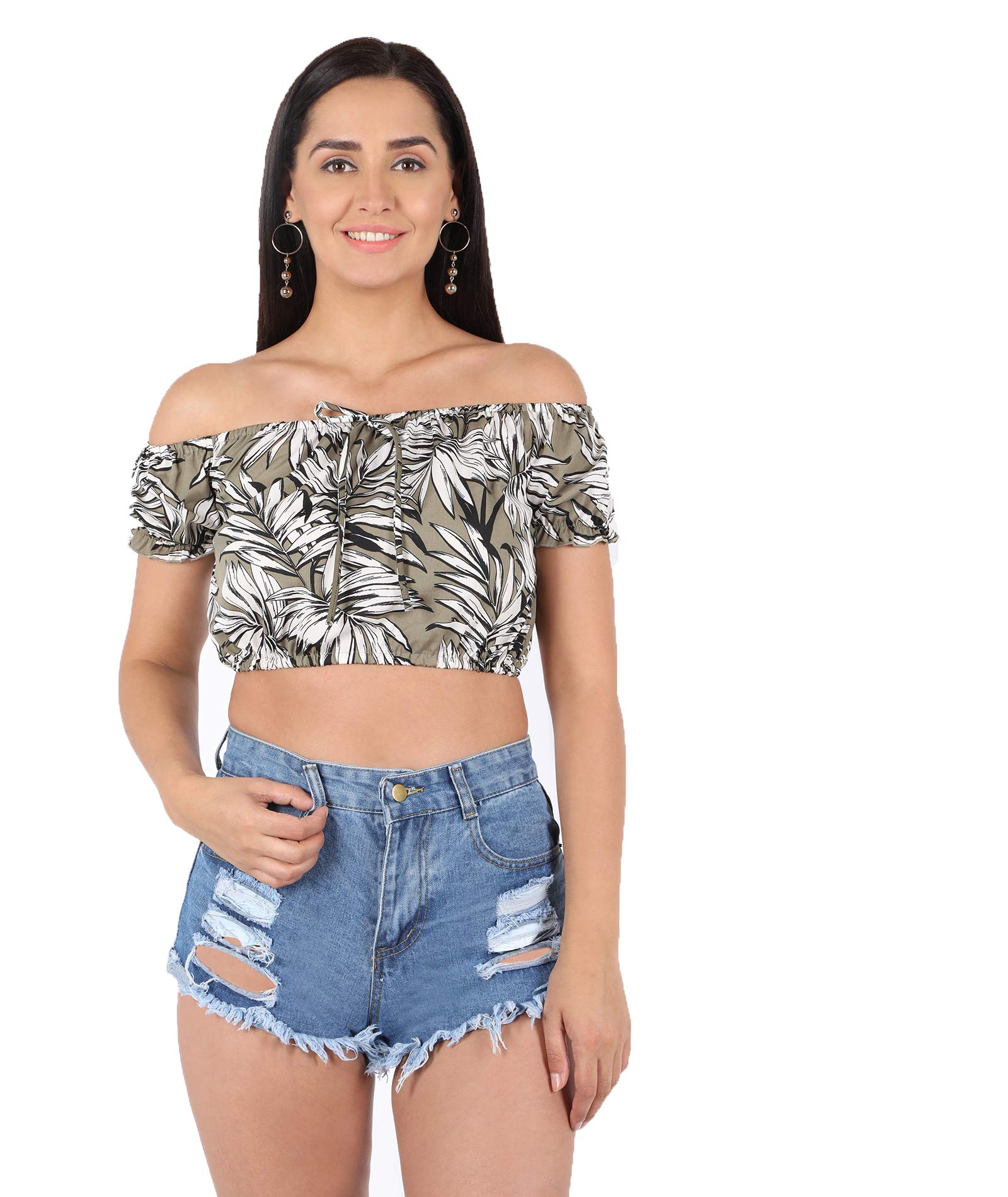 Women Off Shoulder Crop Top-picture-42