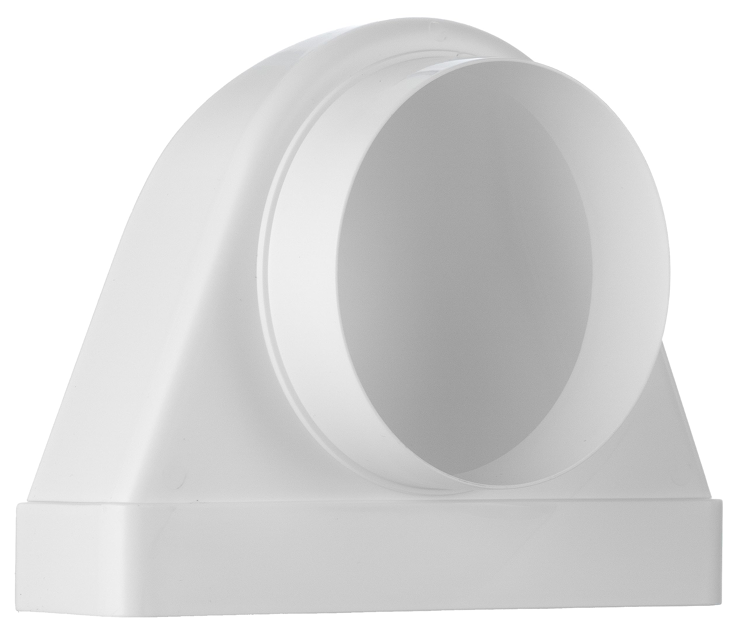 Steinberg14 White 125 Mm - 220X55mm Rectangular To Round 90 Degree Bend - Plastic Elbow Adapter