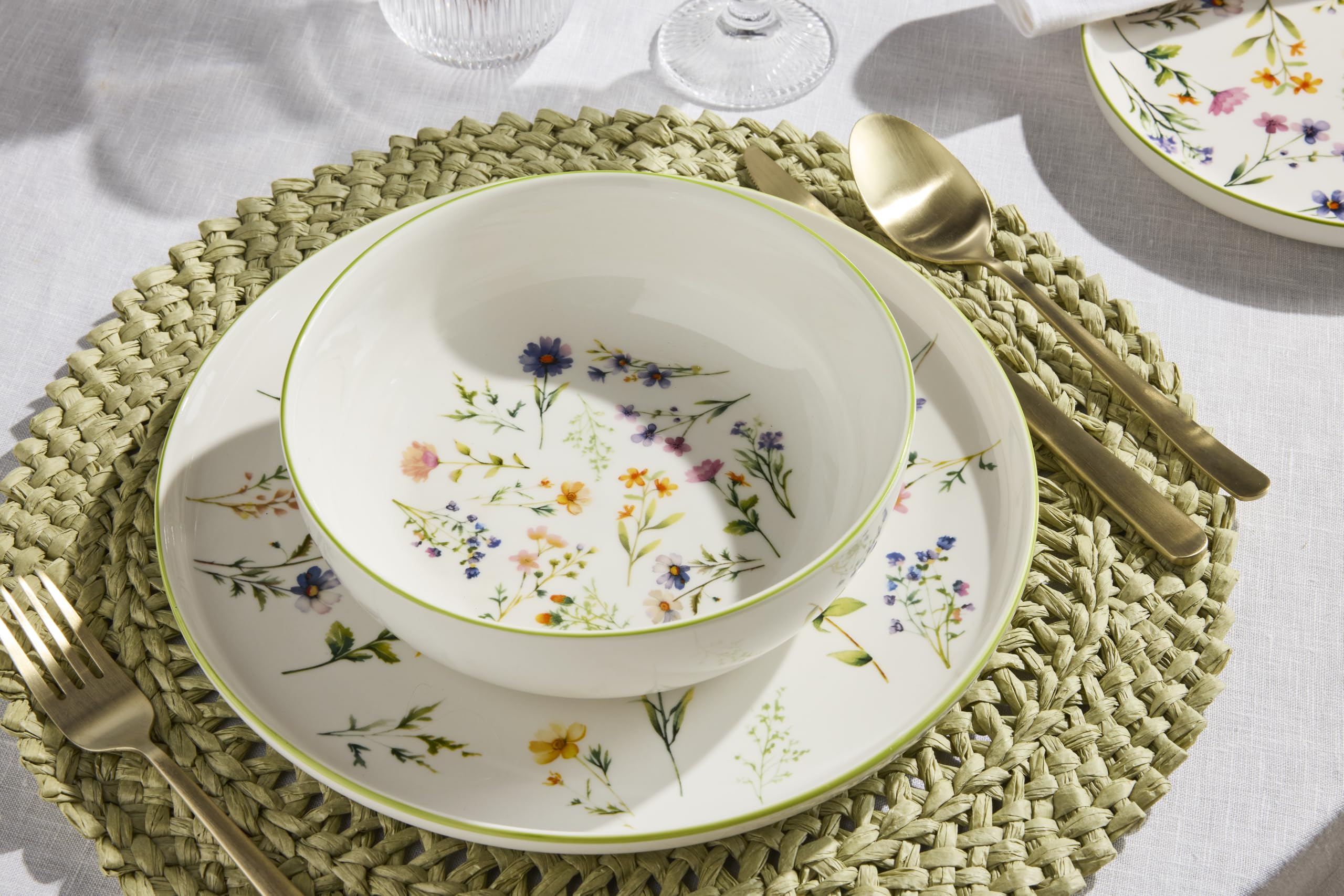 Tognana Juliette, Service de vaisselle pour 4 personnes 12 pièces, porcelaine, multicolore