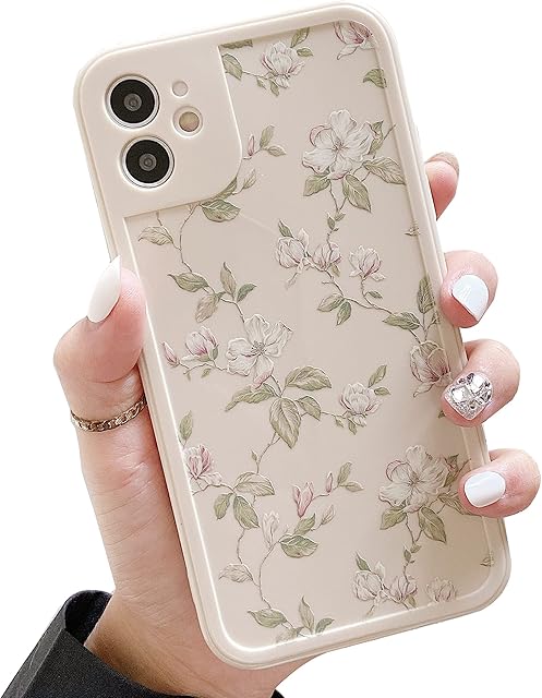 ZTOFERA Floral Case Compatible with iPhone 11 Case for Girls Women, Flexible Silicone Protective Phone Case with Cute Flower Pattern Slim Shockproof Bumper Cover for iPhone 11, Beige-Floral