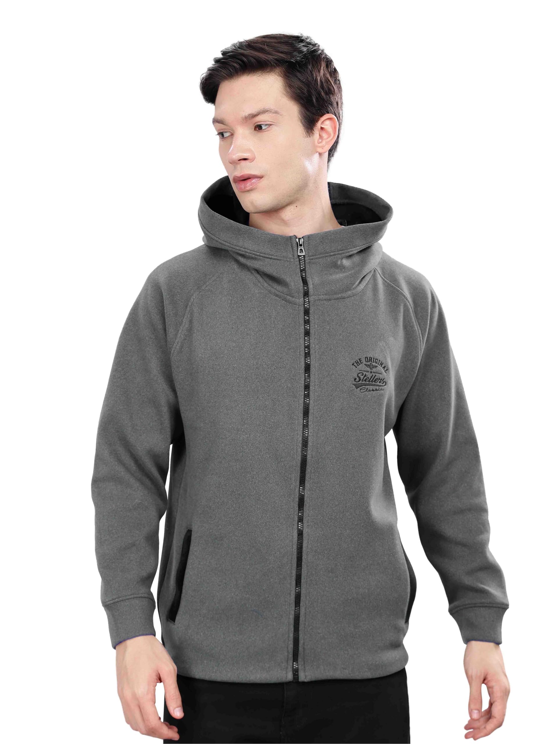 Men's Solid Zipper Fleece Hooded Sweatshirt | Regular Fit | Feather Touch Feel | Odour Resistant | Wrinkle Free | Quick Dry | Stretchable | Breathable | Sustainable | Anti-Static-image-8