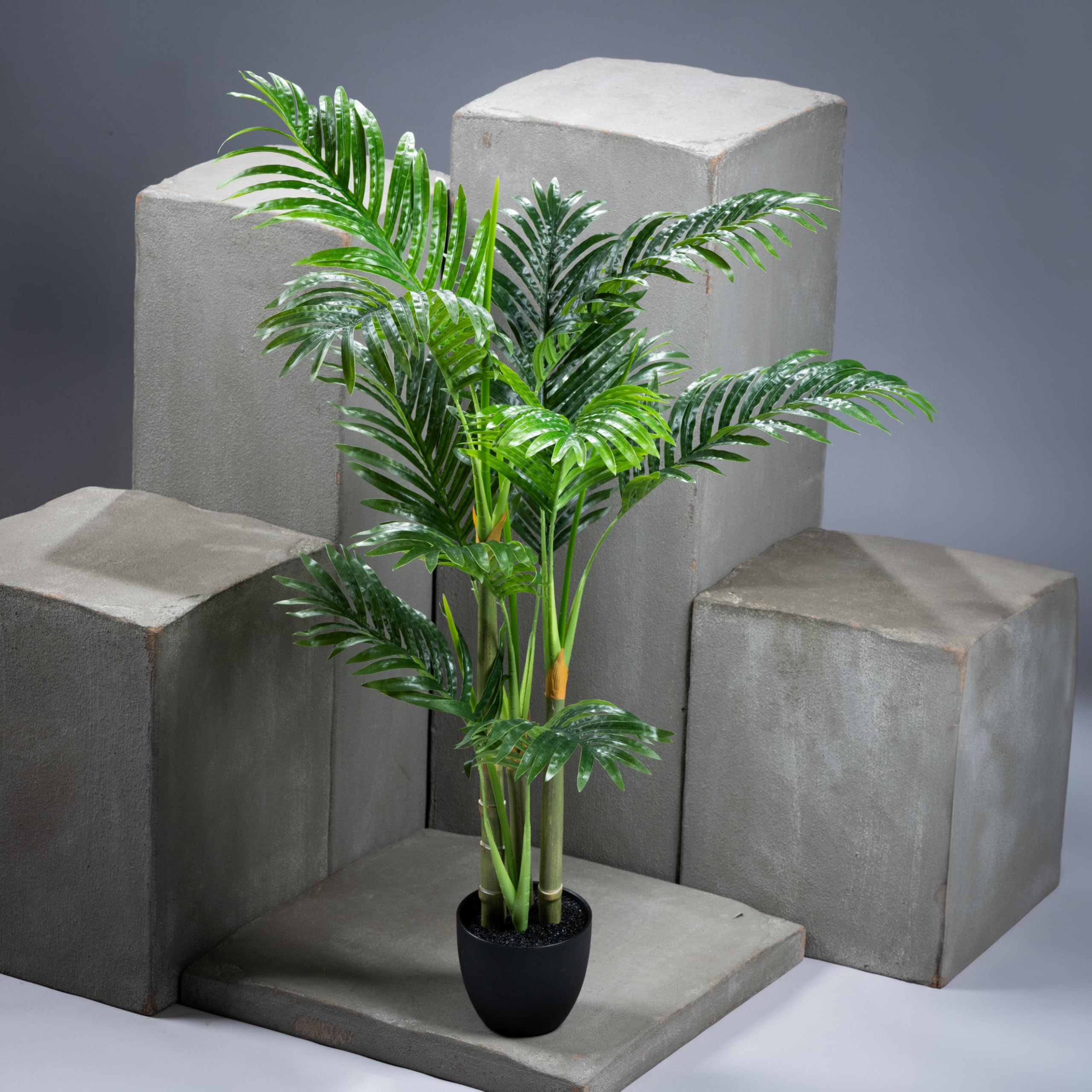 Plante synthétique exotique de qualité premium : pack de 4 palmiers de 100 cm