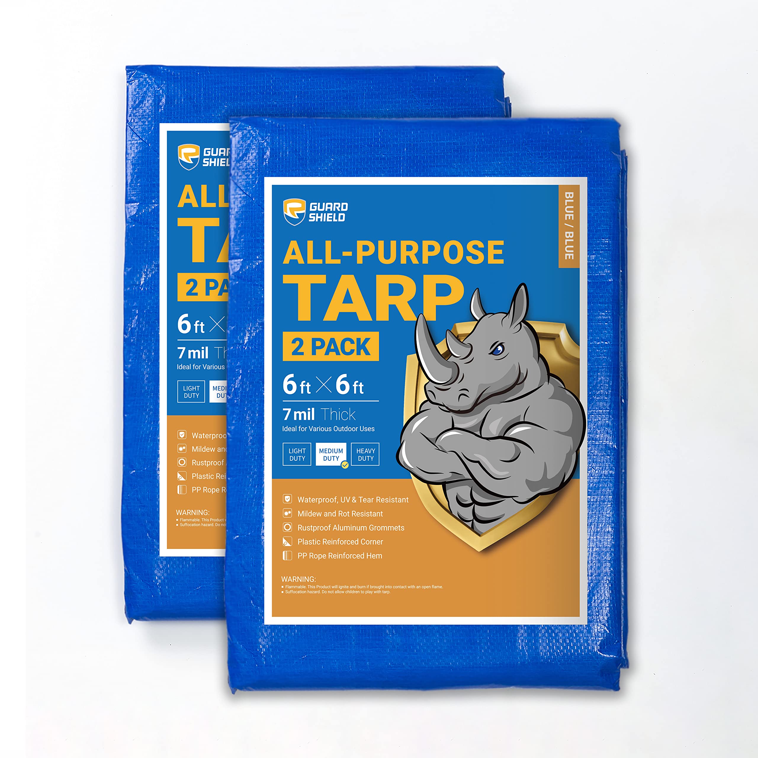 GUARD SHIELD White Tarp 10x12 Feet Medium Duty All Purpose Poly Tarps Cover 7mil — view 40