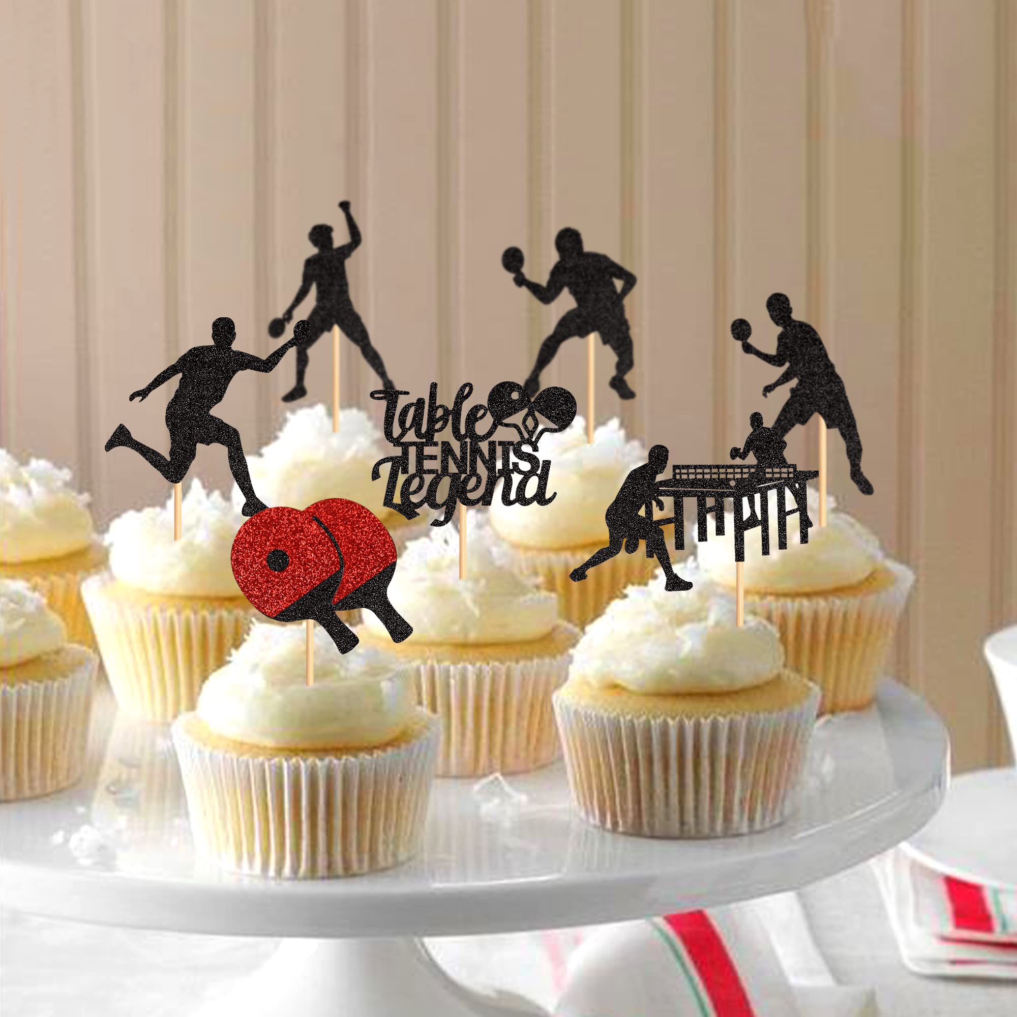 28 feltrini da ping pong a tema cupcake, trofeo, racchette, medaglie, ping-pong, targhette da ping pong, divertenti kit per giochi di palla, accessori sportivi a tema