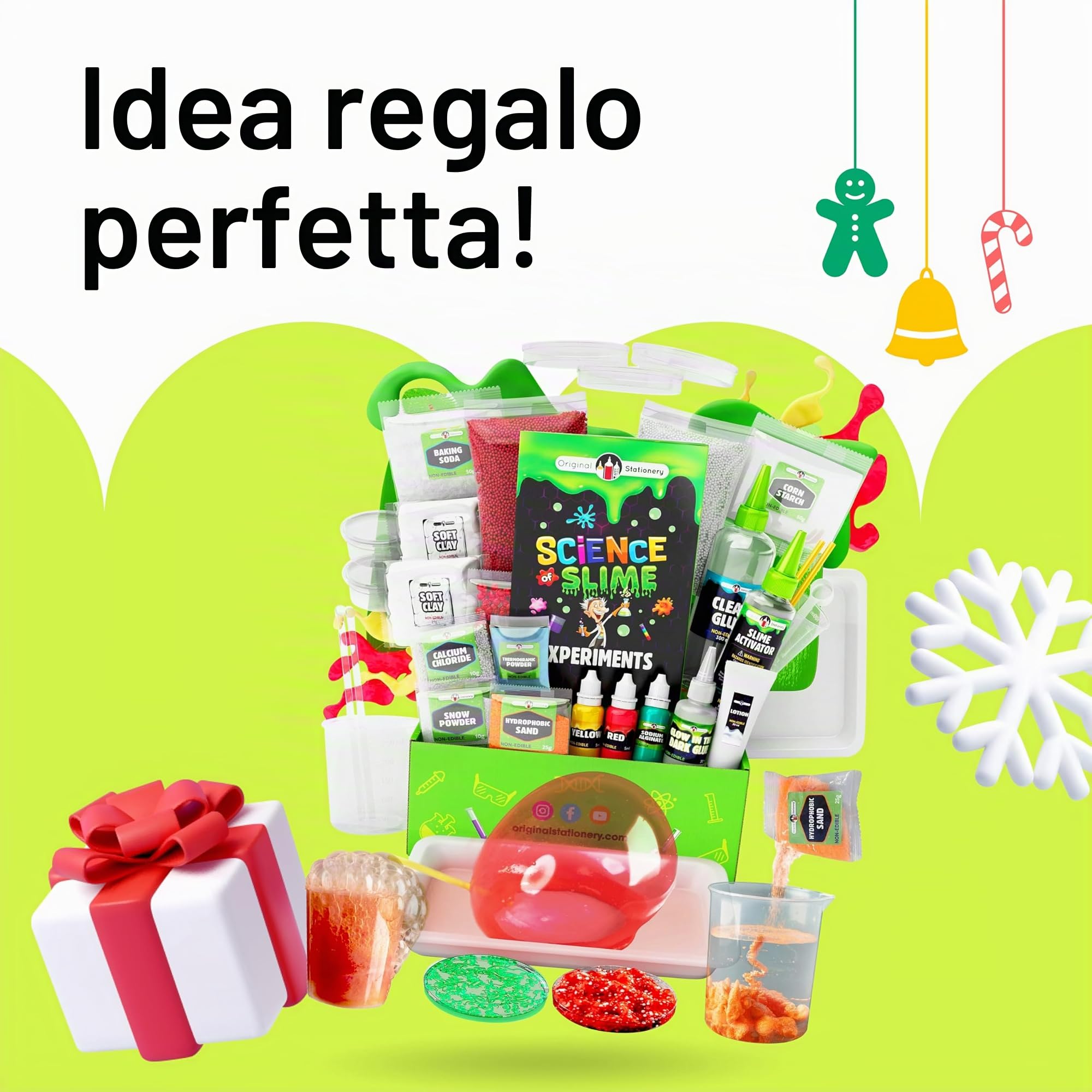Original Stationery Scienza di Slime Kit, Set per Creare Slime Completo, Esperimenti Scientifici per Bambini Divertenti come Oobleck, Laboratorio di Slime, Regalo Compleanno
