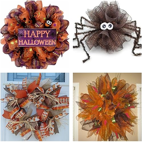 Miniatura 6 de 2 rollos de cintas decorativas de malla de polietileno de 10 pulgadas x 30 pies cada rollo de cinta de malla metálica para árbol de Navidad, rollos