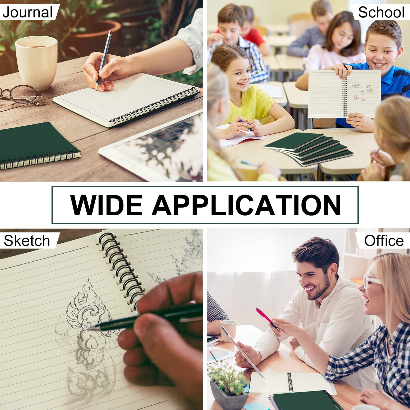 Yahenda Quaderno a spirale con diari a righe per il college, quaderni a righe, 20 x 15 cm, quaderni in carta spessa per ufficio, scuola, ufficio, ufficio, ufficio, scuola, 18 pezzi