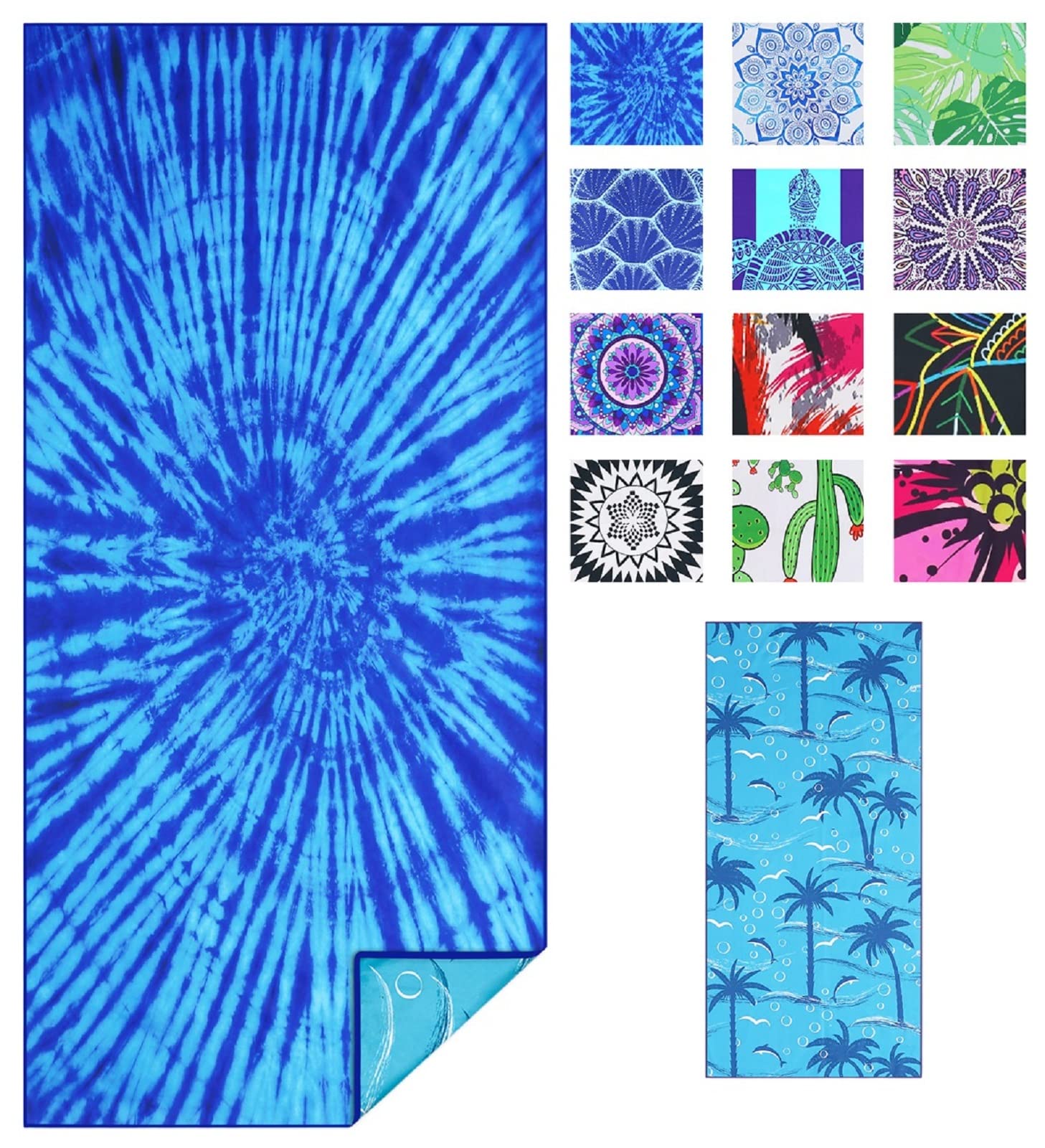 Haleey Microfiber Oversized Lightweight Beach Towel 180x80 XL Extra Large Thin Sand Free Towels Travel Swim Pool Yoga Gym Camping for Adults Women Men Beach Essentials Accessories Vacation Gift