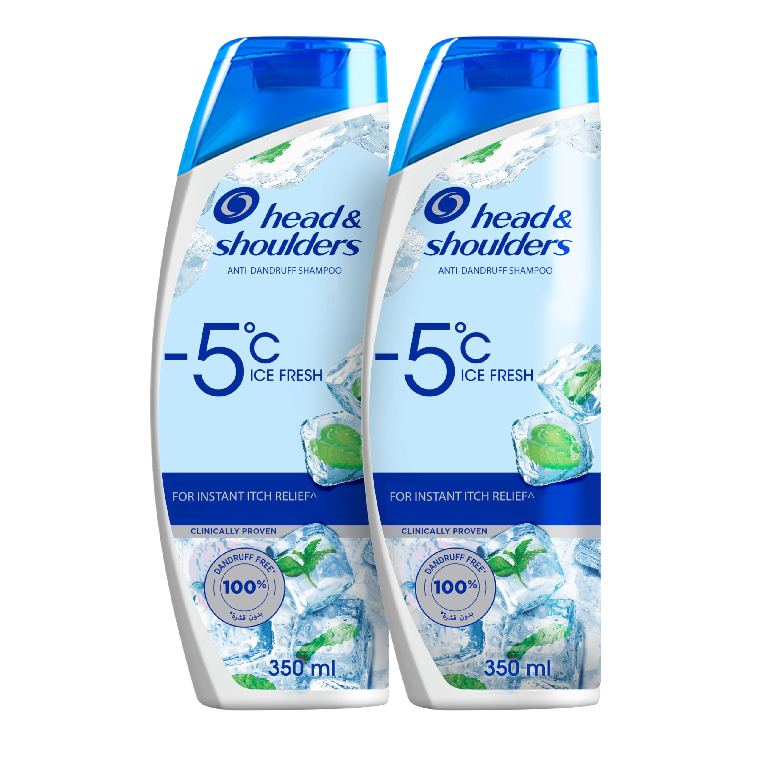 Head & Shoulders Sub-Zero Freshness Anti-Dandruff Shampoo for All Hair Types, Clinically Proven Formula with Active Ingredient Piroctone Olamine, 350ml+350ml 350 ml (Dual Pack)