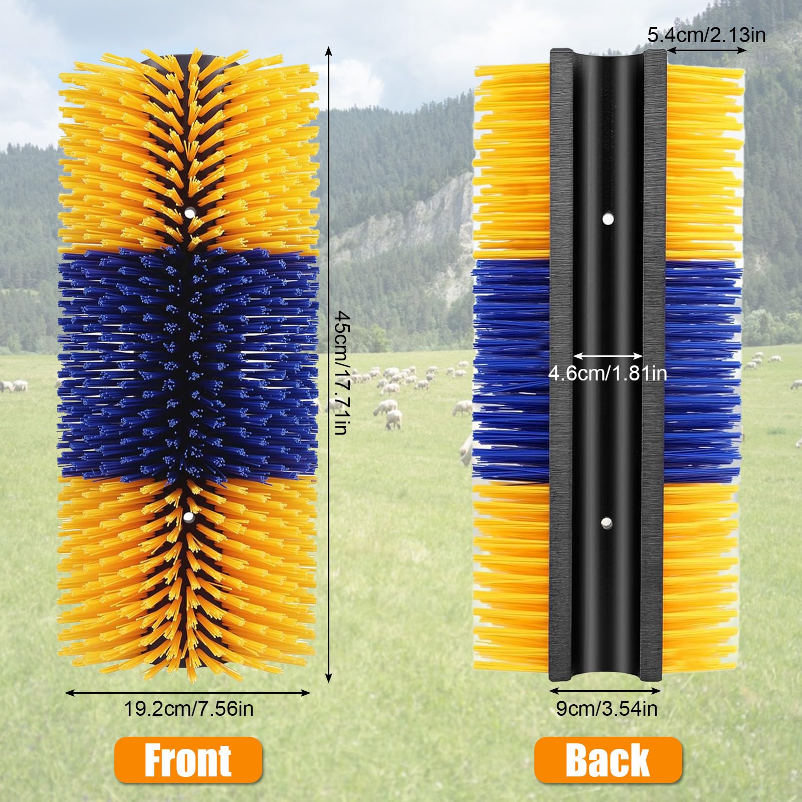 Vieh Lot de 2 brosses à gratter semi-circulaires efficaces pour chevaux et vaches - Gratte-dos pour chevaux et vaches - Idéal pour le toilettage des animaux - Brosse à gratter cheval et vache