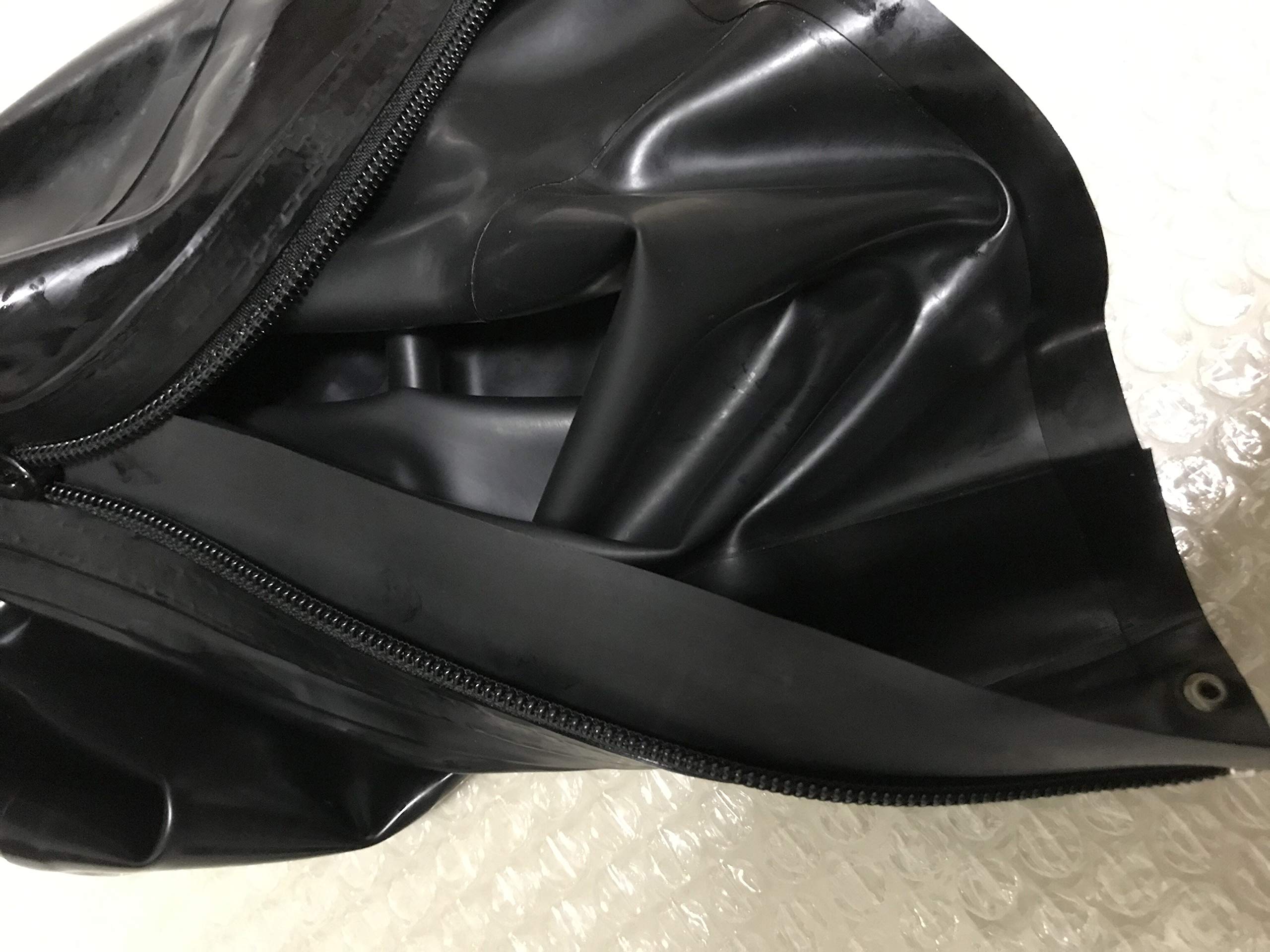 MFMYEE Masque en latex avec yeux micro-perforés, couvre-chef cosplay SM, masque d'Halloween. (M)
