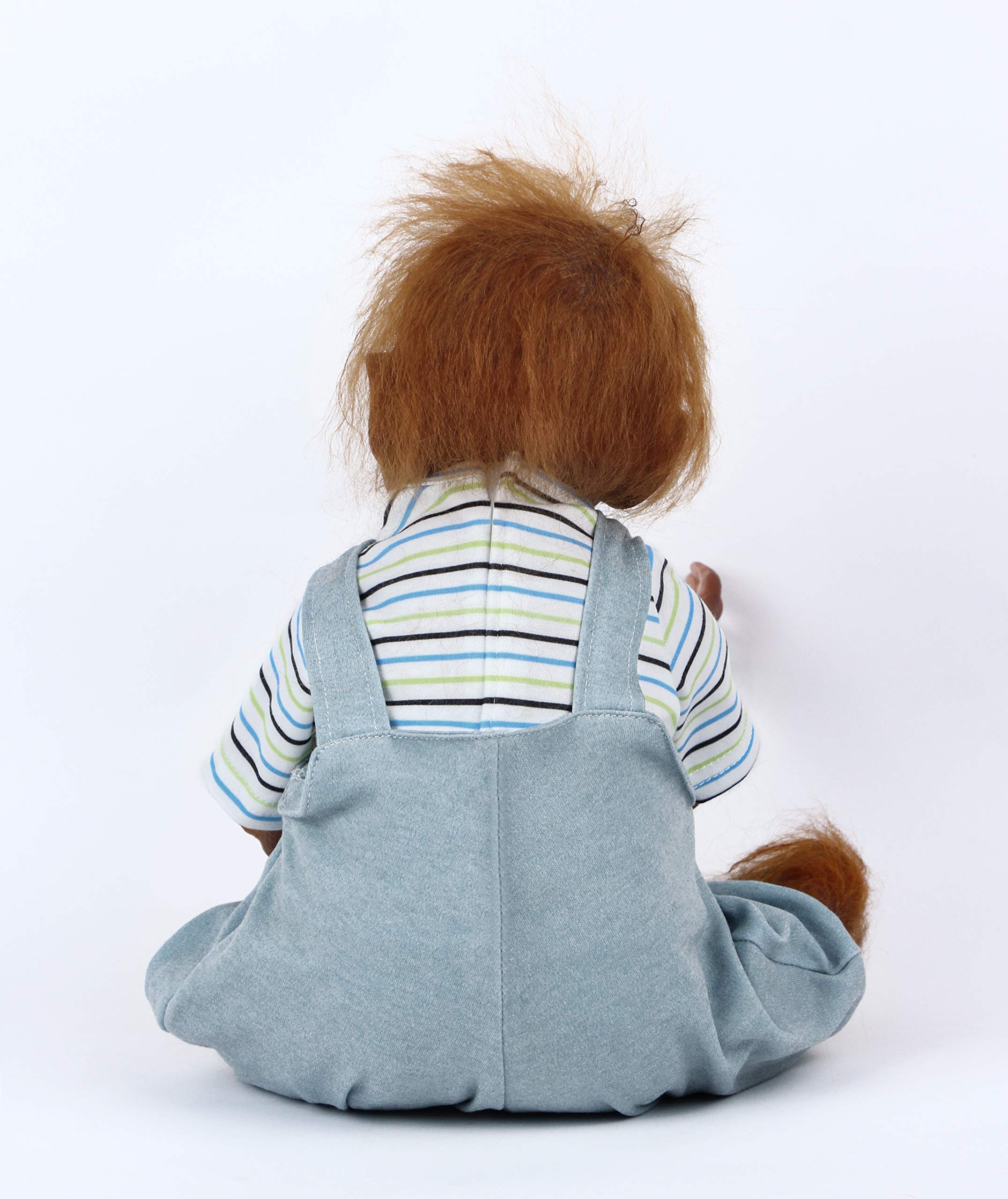 JIEBOTE Reborn Dolls 22 Inch 55 cm Reborn Baby Monkey Realistic Handmade Reborn Dolls Newborn Baby Doll, Brown, 22 inches - Image 3