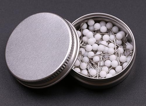 Miniatura 2 de Tupalizy Tachuelas de mapa de 1/8 de pulgada para manualidades, de plástico, cabeza redonda, con punta de acero para tableros de corcho (blanco, 100