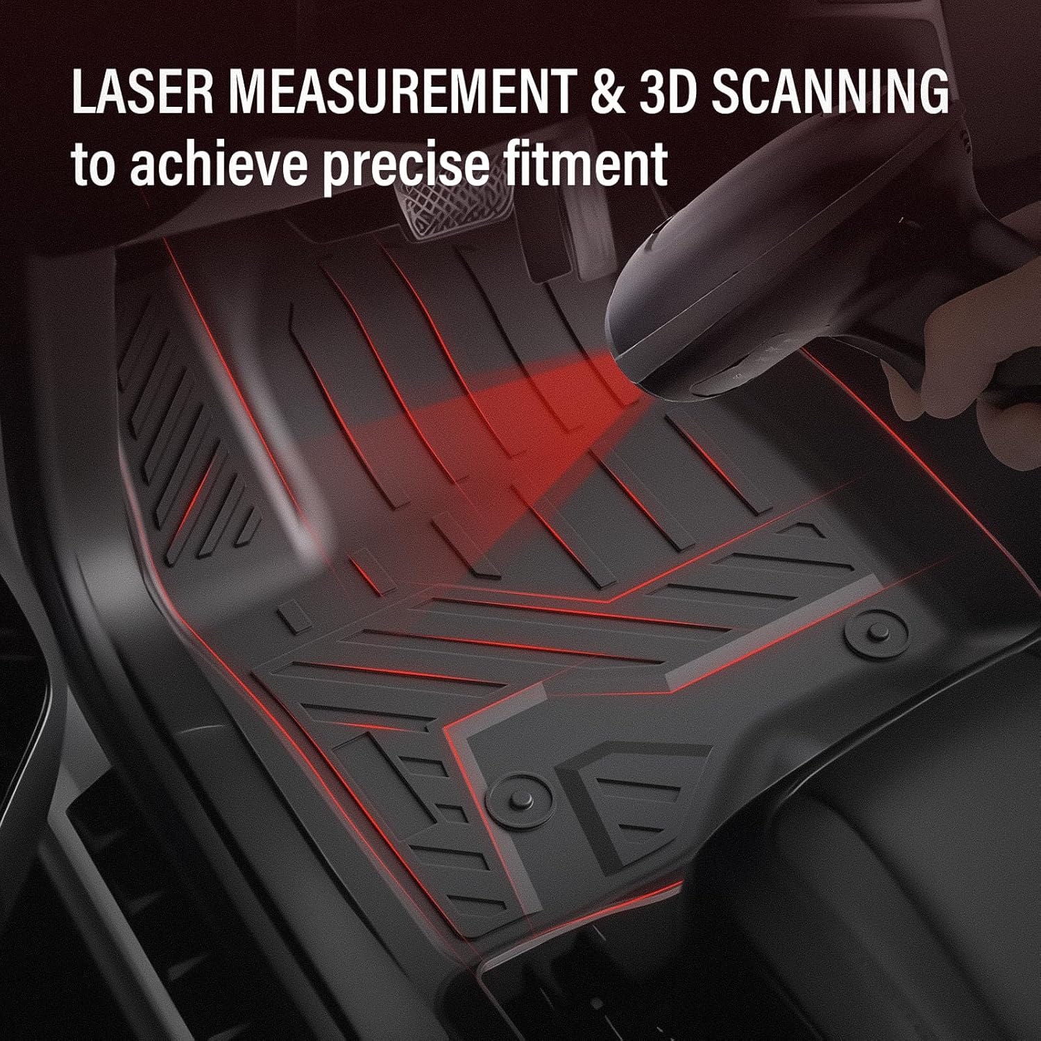 floor mats for chevy silverado/gmc sierra 1500 2019-2024 2025 crew cab, 2019-2025 gmc sierra 2500/3500 hd crew cab tpe all weather floor liner (rear row with factory storage)—1st & 2nd row floor mats for 2019-2025 chevy silverado| 3pcs