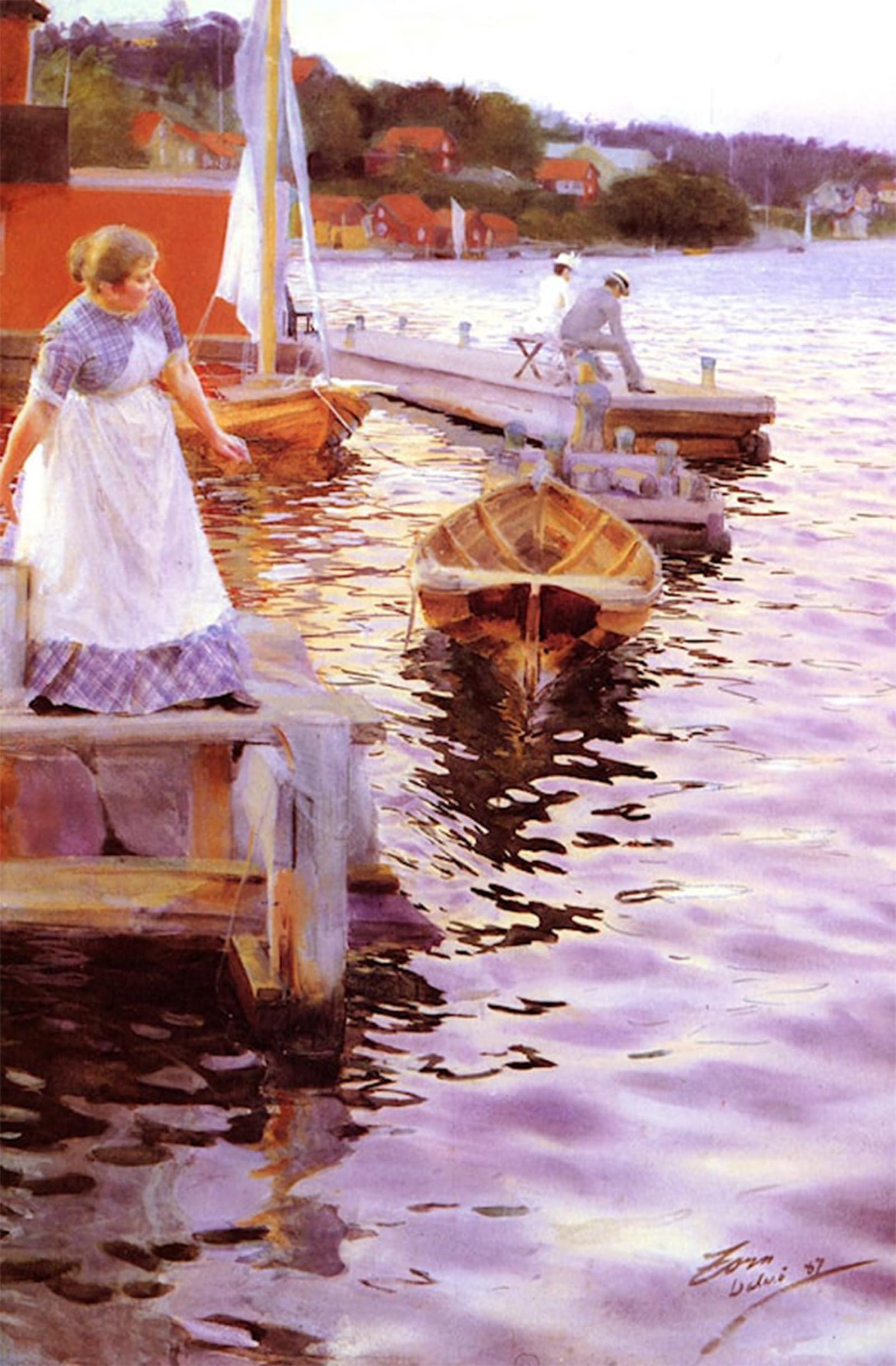 Tableau Toile Anders Zorn grand format pour habiller un grand mur vide de salon - 5