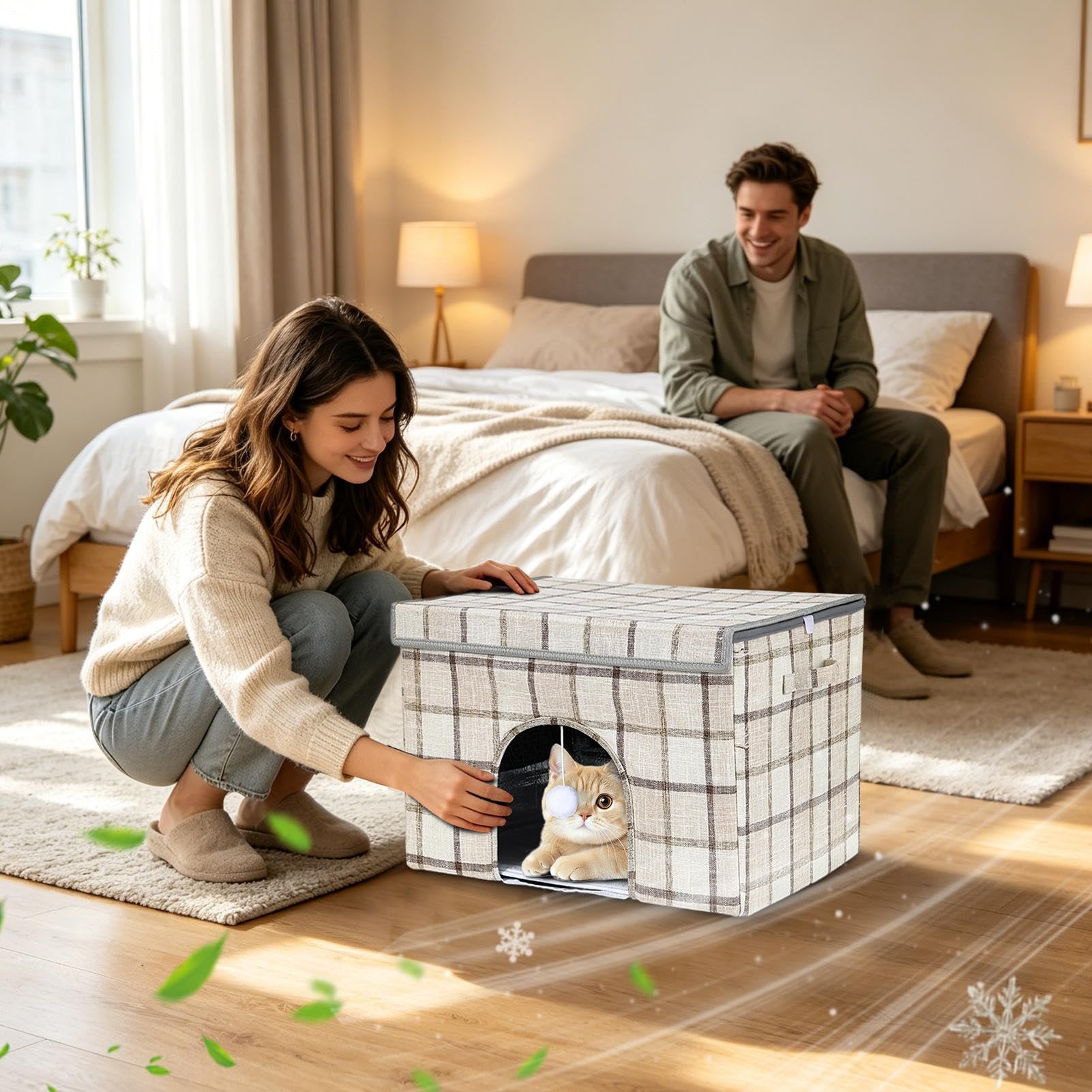 Kühlende Hundehütte Für Hunde Wasserdichte Kühlbox | Mit 12 Kühlpacks Klappbare Hundehaus Kühlung Für Außen- und Innenbereich, Garten, Balkon, kleine und mittelgroße Rassen und