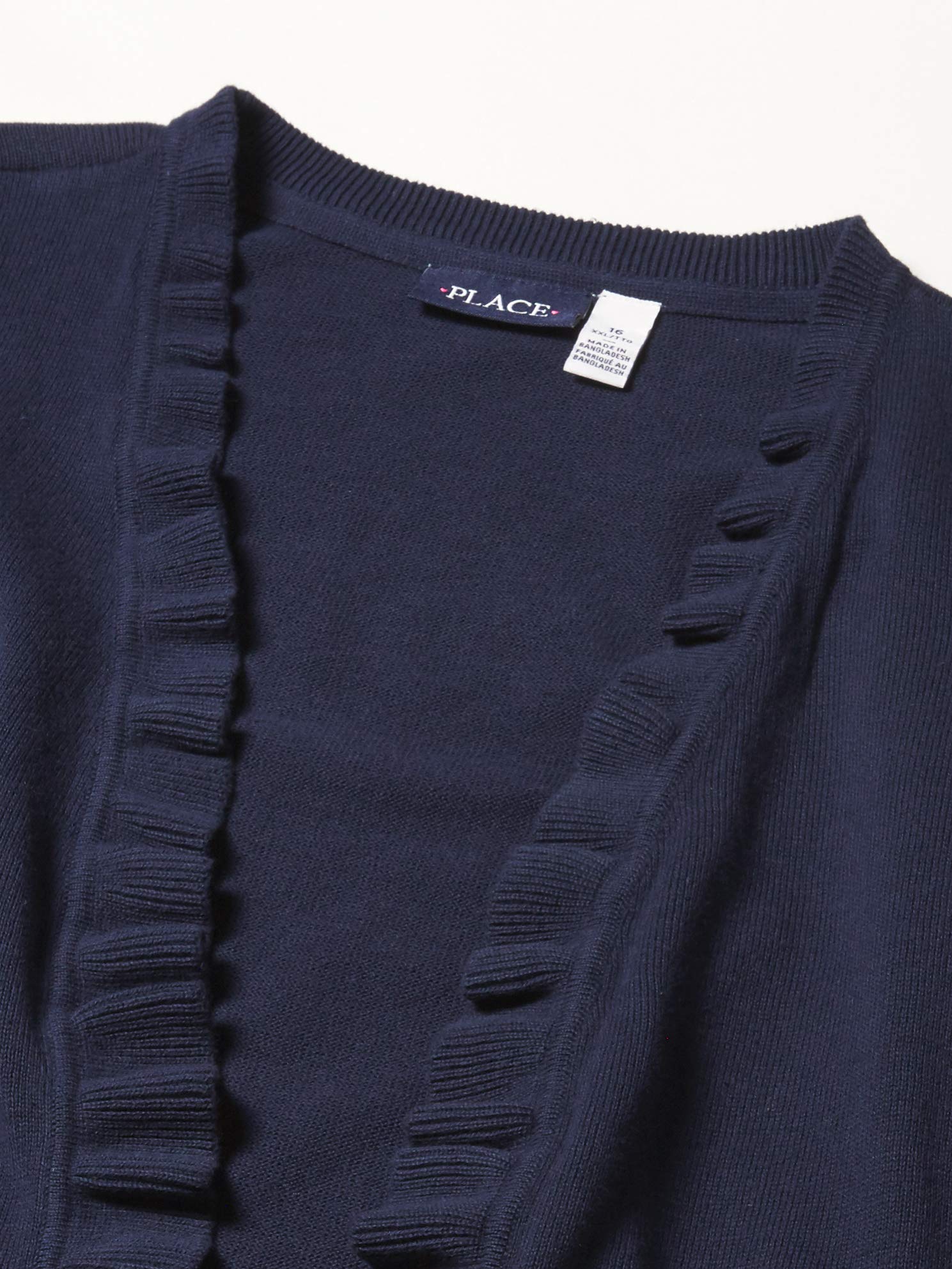 The Children's Place Sweter pullover Dziewczynki Uniform Ruffle Open Front Cardigan
