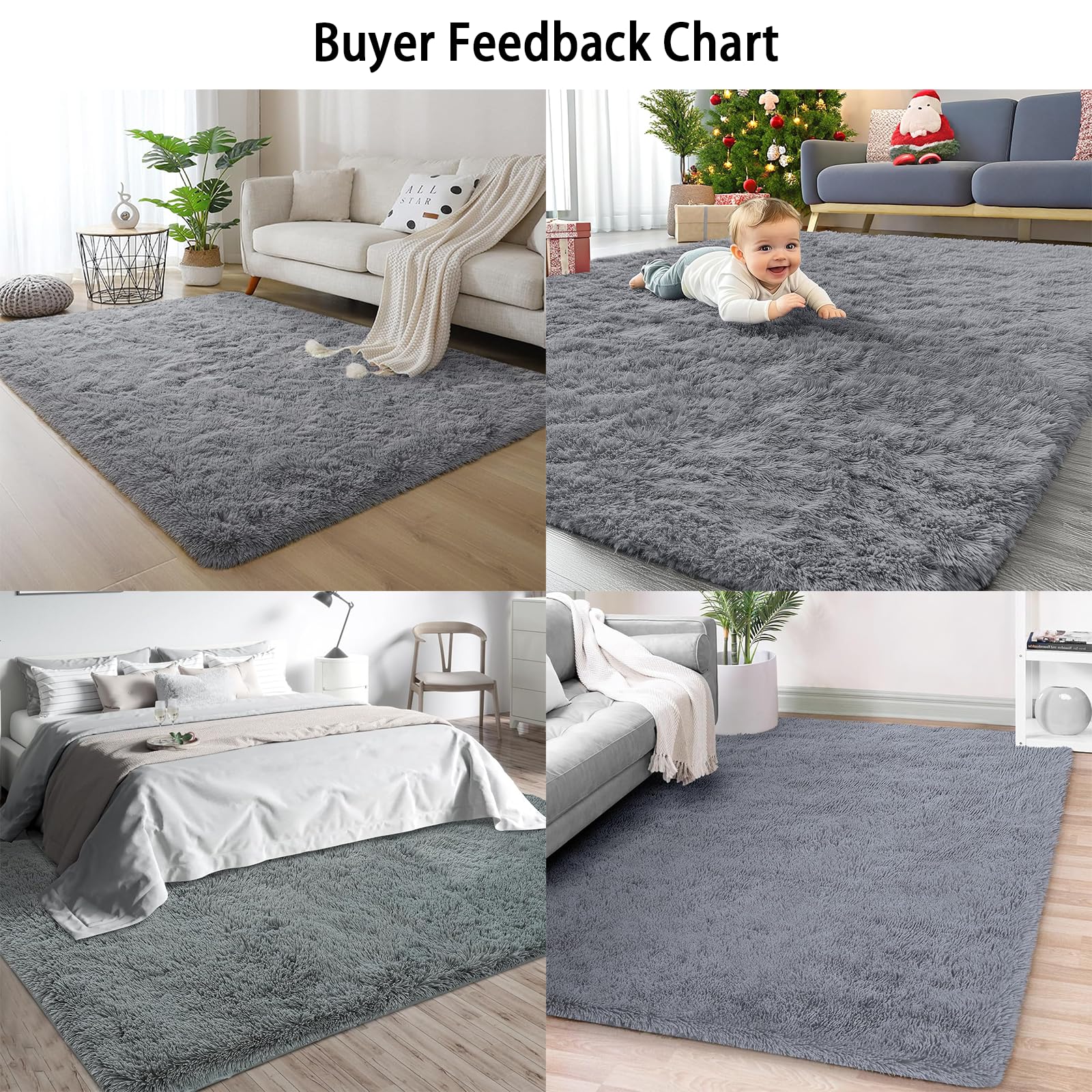 Amazon | シャギーラグ 200 x 500 cm 滑り止め付洗えるラグ防音