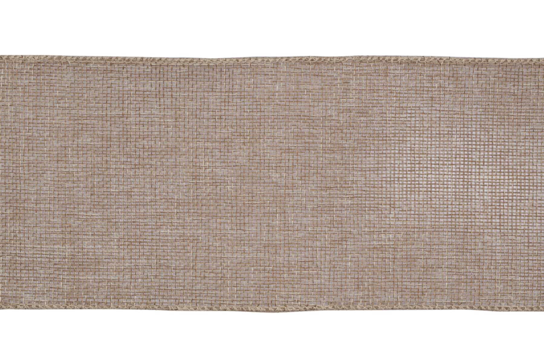 Ribbonitlux Natural Burlap Wired Ribbon, 100mm x 18 Meters, Wired Edge Burlap Ribbon for Gift Wrapping Big Bow, Wreath - Image 2