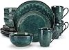 vancasso Starry 16 Pieces Green Dinnerware Set, Reactive Change Glaze Dinner Set, Plates and Bowls Set