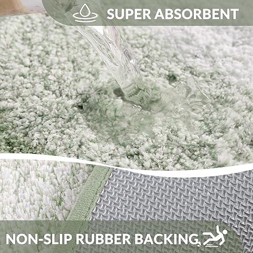 Vista 10 de Exclusivo Mezcla Alfombras y Tapetes de Baño de 17 x 24 pulgadas, Extra Suaves, Antideslizantes, Absorbentes, de Microfibra, Lavables a Máquina