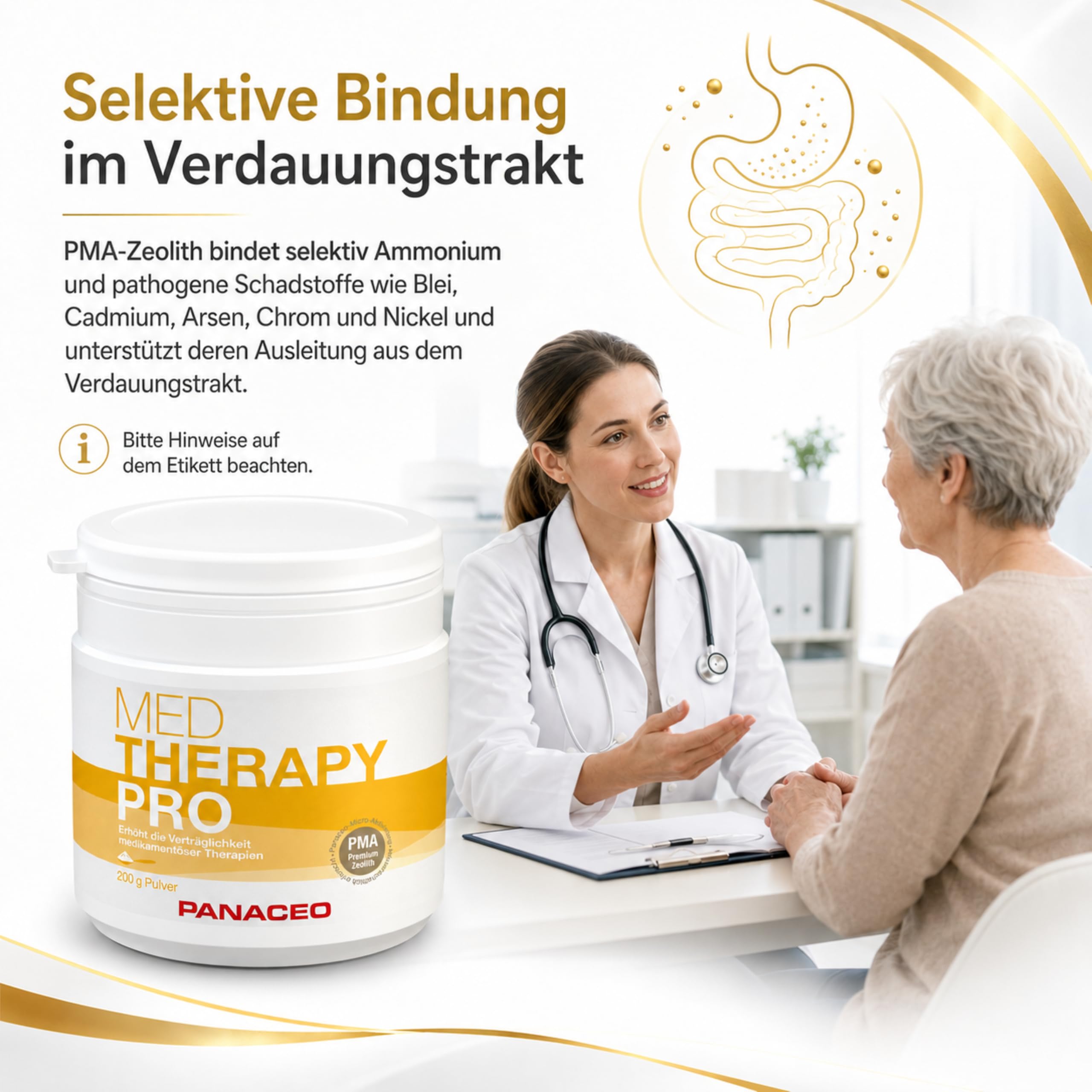 PANACEO MED Therapy-Pro Pulver 200 g – PMA-Zeolith Medizinprodukt | 100 % PMA-Zeolith – zur unterstützenden Begleitung während der Chemotherapie