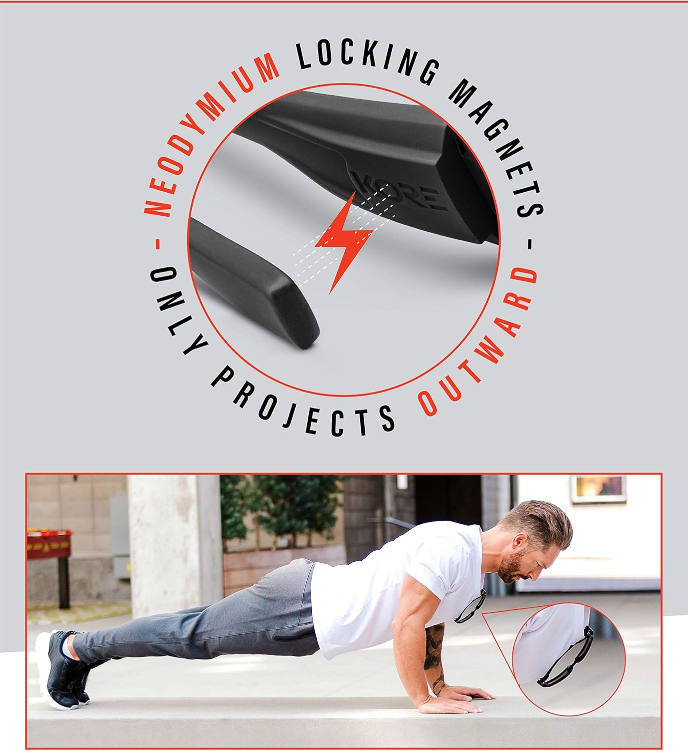 Kore Men's MAGNETIC Sunglasses | Polarized "Badlands" Wrap model