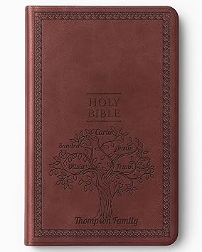 Personalized NIV Bible with Your Family Name Engraved, Value Thinline, Comfort Print, New International Version, Custom Text, Brown