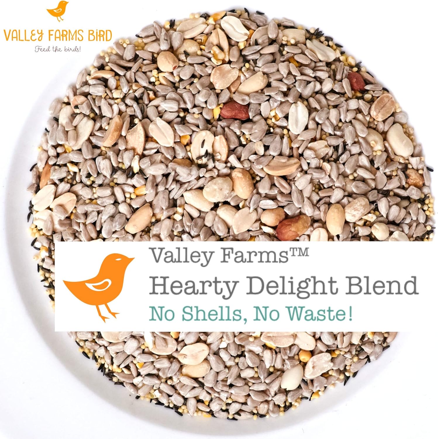 Valley Farms Robust Energy 6 Pack Wild Bird Food - No Mess, Sunflower Hearts, Fruit Mix!