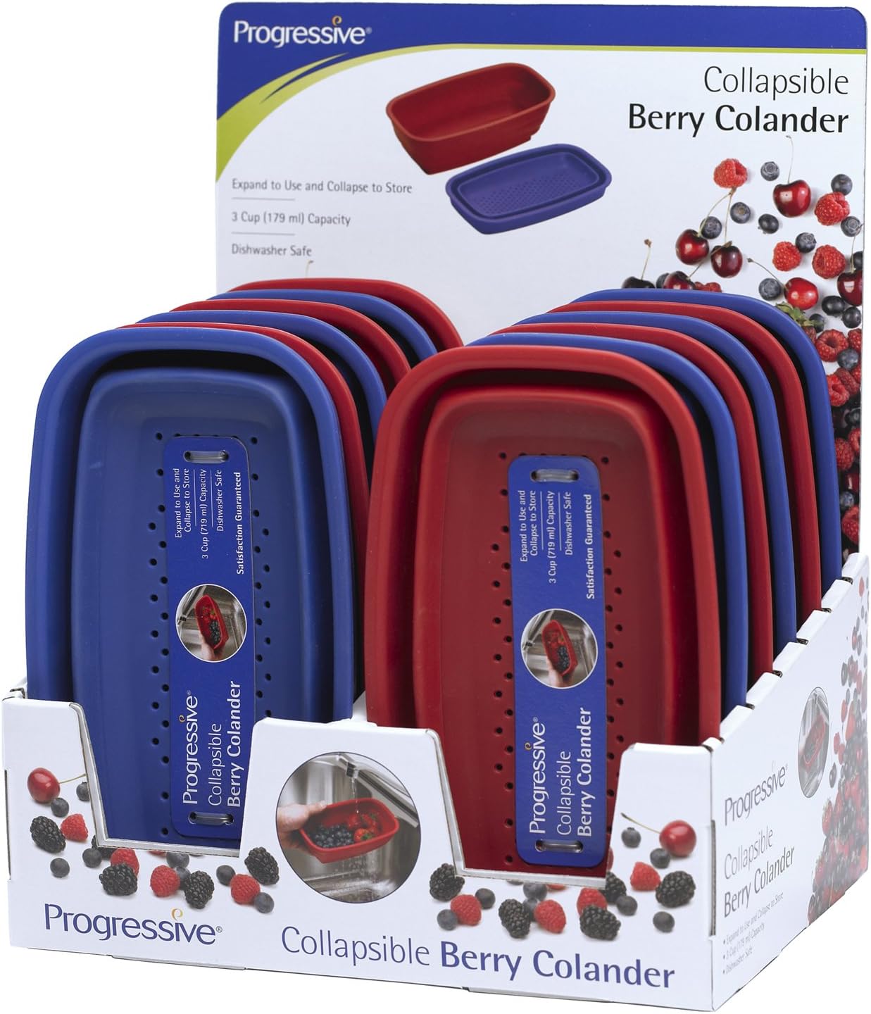 12 Piece Display Collapsible Berry Colander [Set of 12]