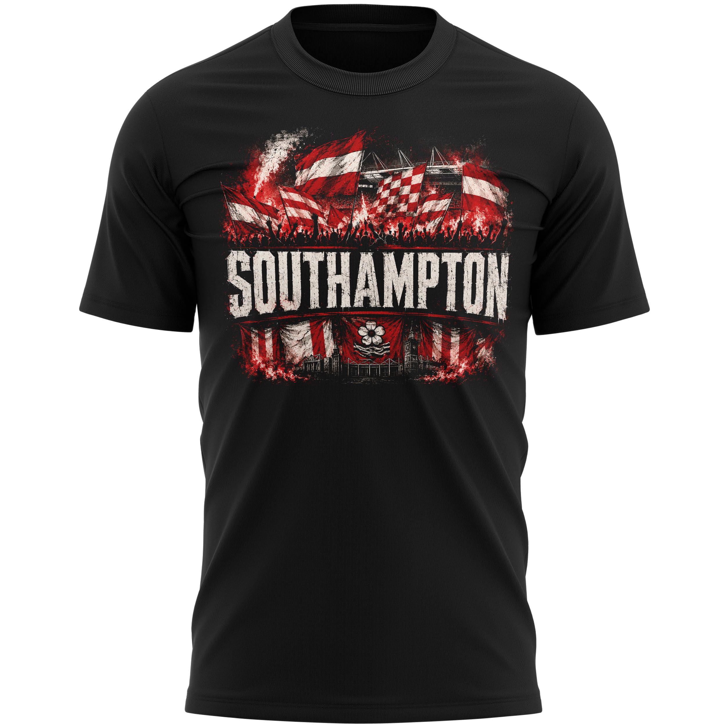 Southampton T Shirt for Men - Promo Design Football Tshirt Fan Tee Supporter Spygate, L, Black