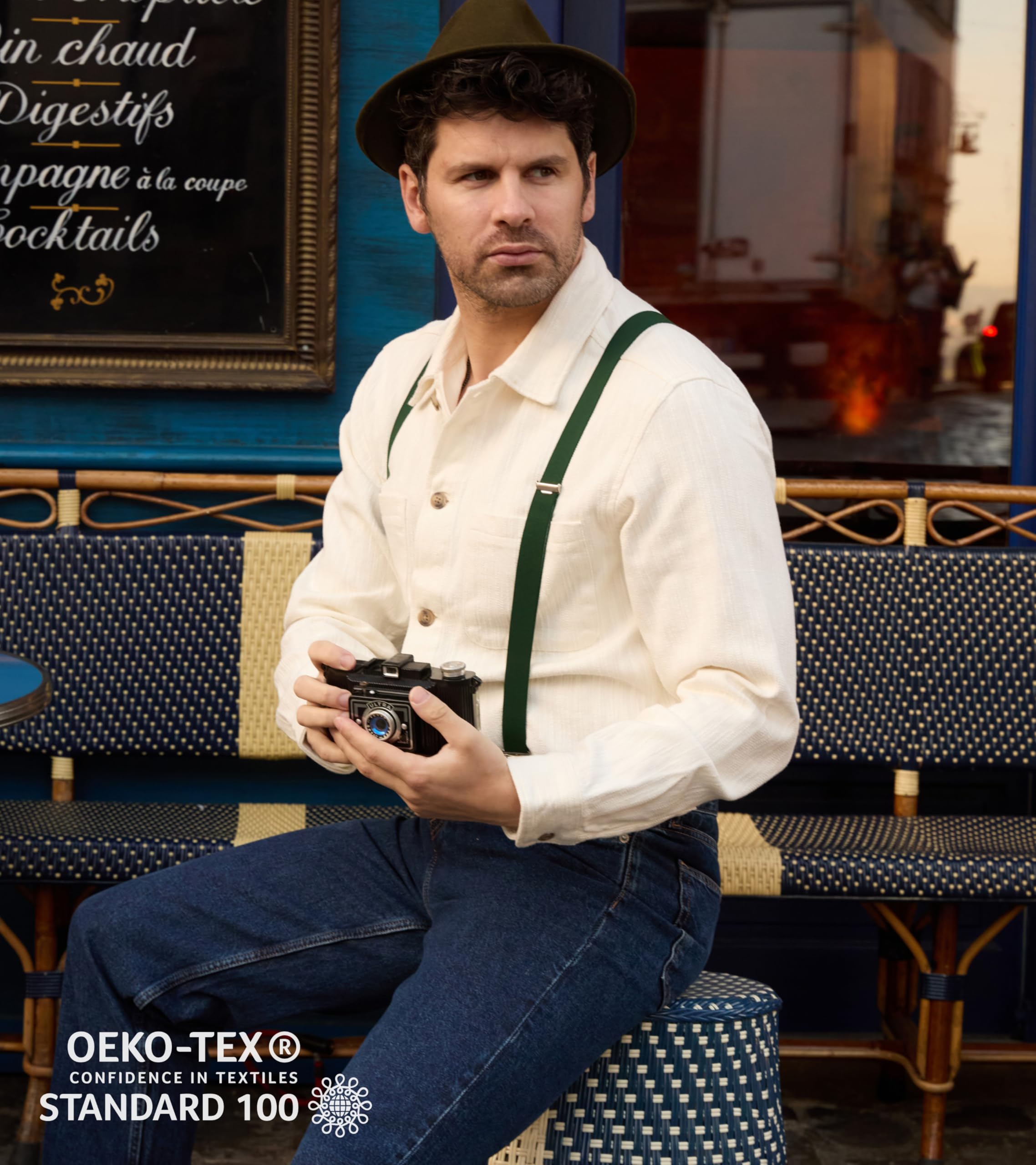 PIERROT - Tirantes para Hombre - Made in France - Garantía de por vida - 100% francés