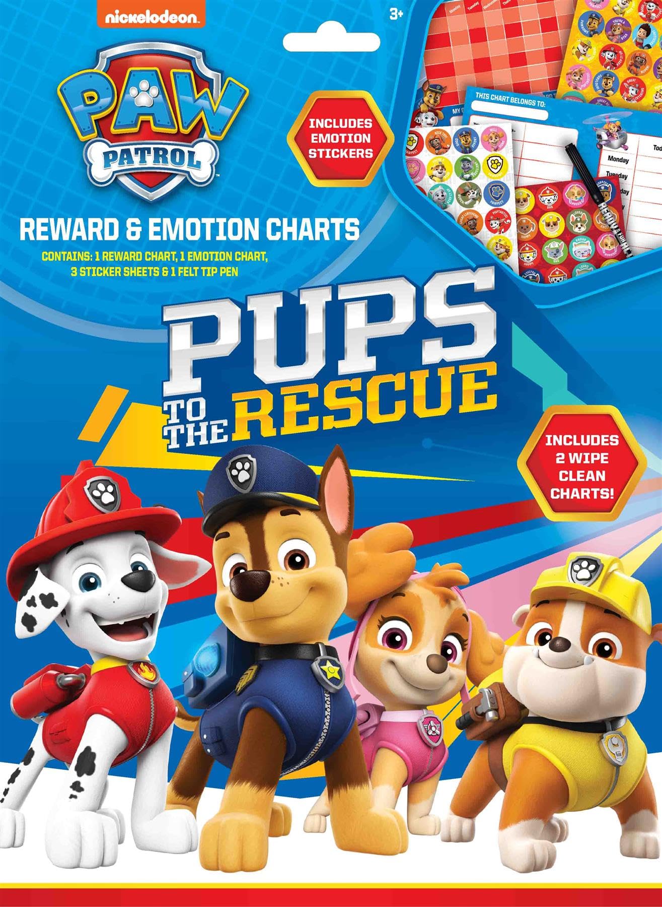 Paw Patrol Reward & Emotion Charts Wipe-Clean with Pen & Stickers Kids Childrens Age 3+