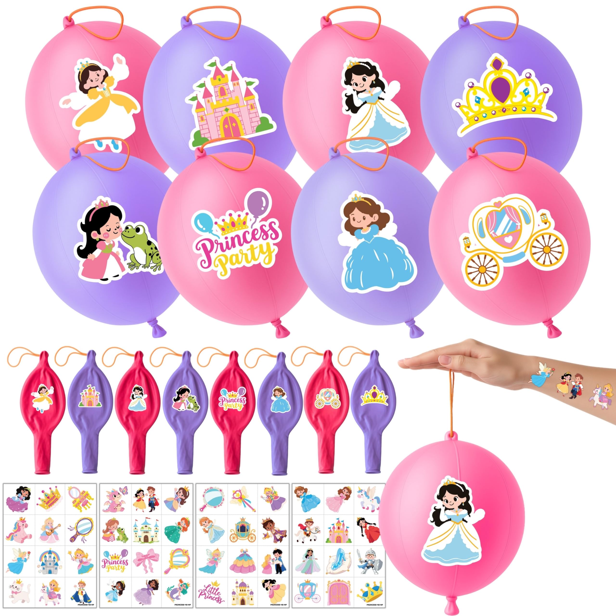 72 PCS Princess Party Favors for Boys Girls