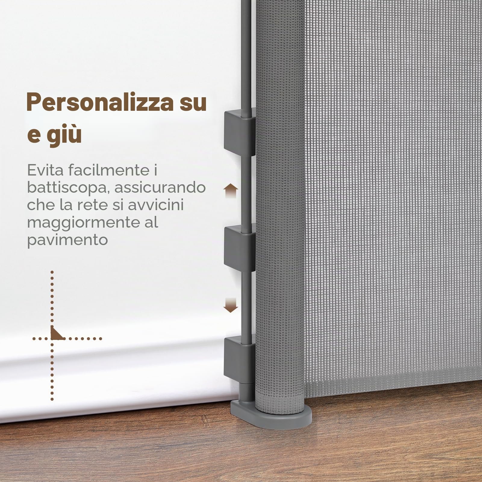 HollyHOME Cancello retrattile per scale, 300 cm, extra largo, con una sola mano, cancelletto di sicurezza per bambini e animali domestici, per interni ed esterni, grigio