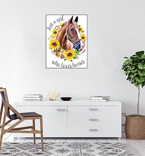 Miniatura 4 de Eterkosu Kit de pintura artística de caballo con diamantes para adultos, animales, flores, bricolaje, pintura 5D con diamantes, kits de pintura de