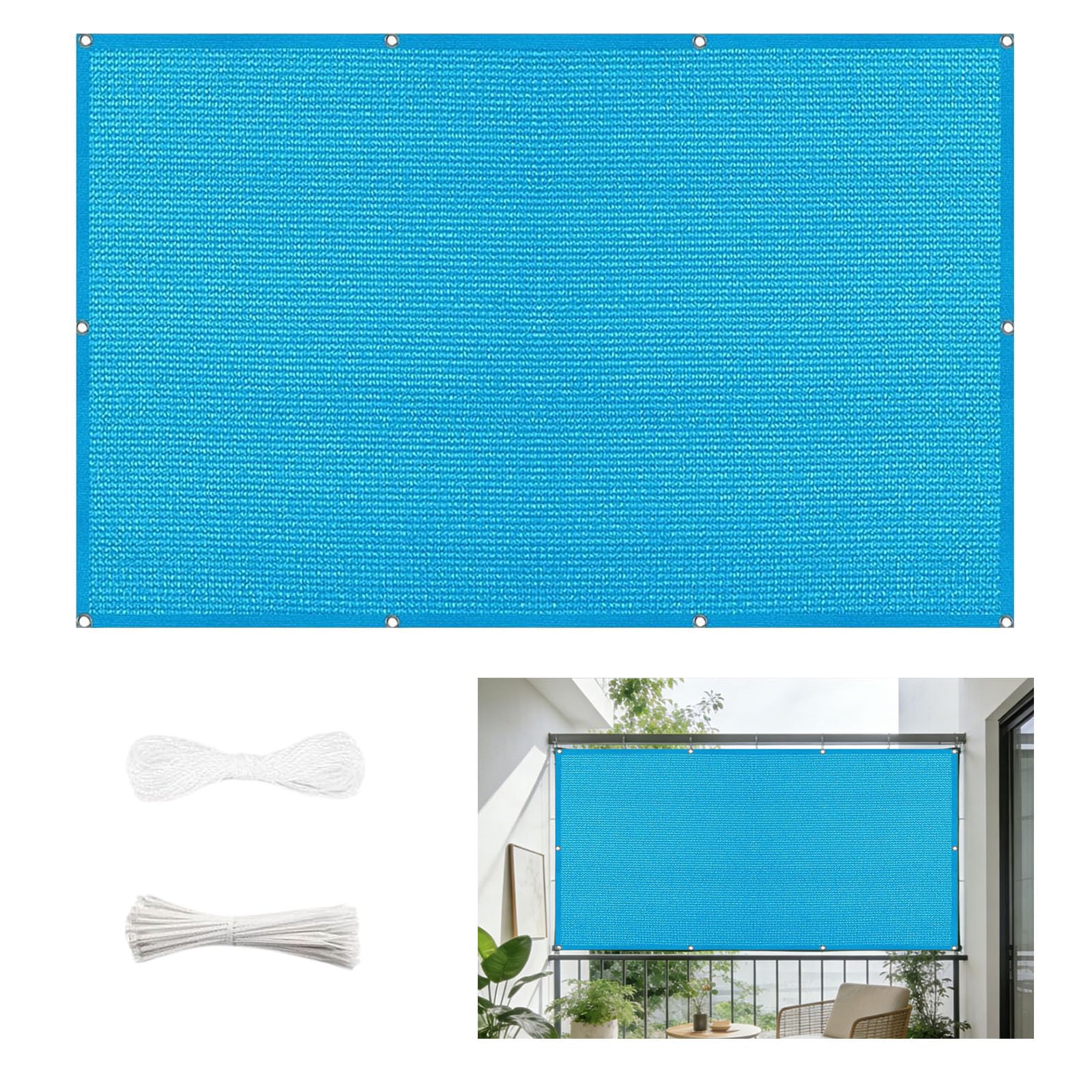 Brise vue balcon extérieur azur pour créer un coin d'ombre au jardin