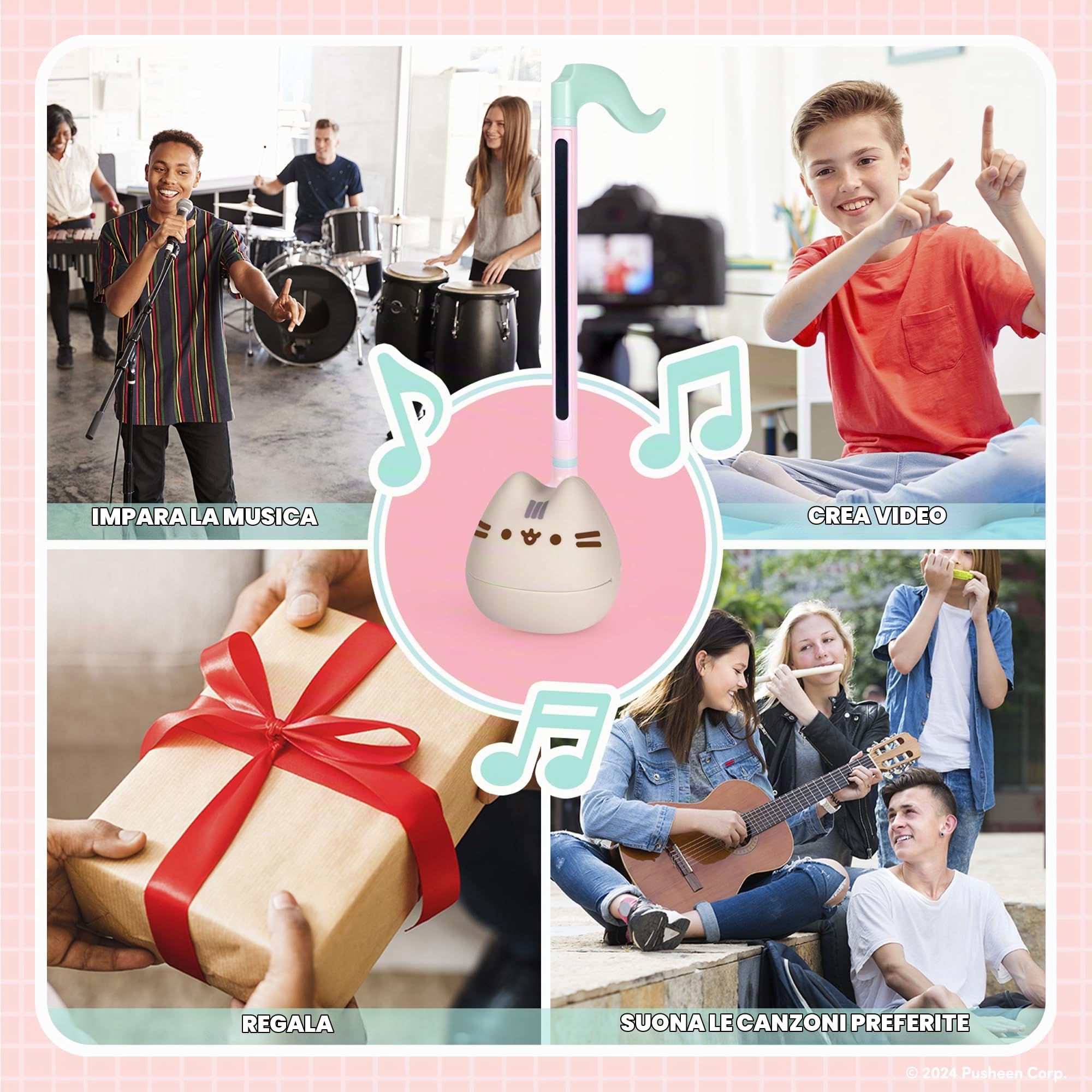 Otamatone Pusheen il gatto sintetizzatore elettronico giocattolo strumento musicale | Maywa Denki - Sintetizzatore musicale portatile dal Giappone per bambini, ragazzi e adulti