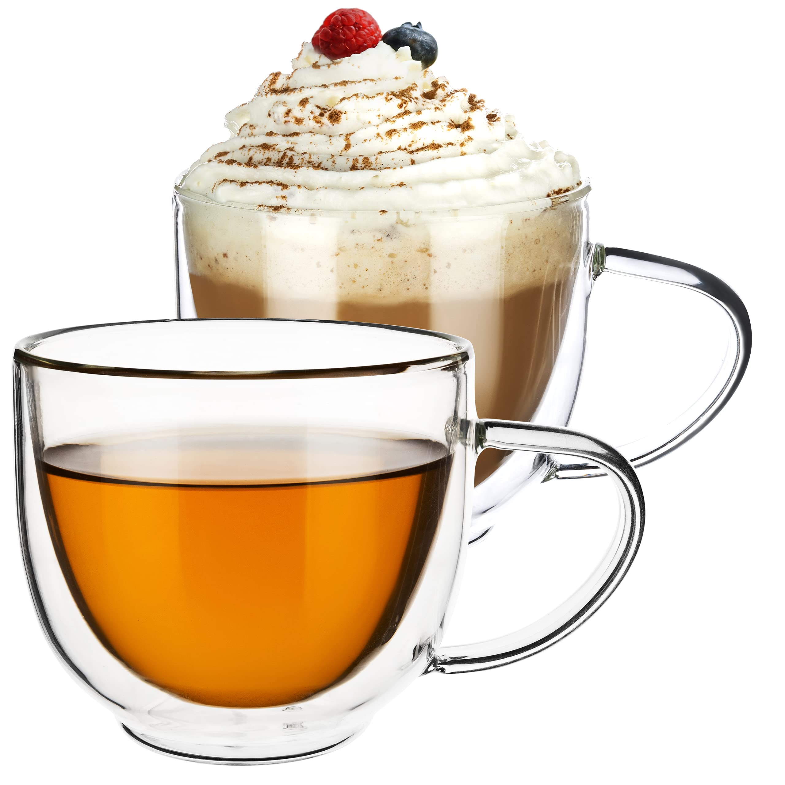 Buy Sulmans Set of 2, Double Walled Glass Coffee Cups, 200ml ( 6.8 Oz