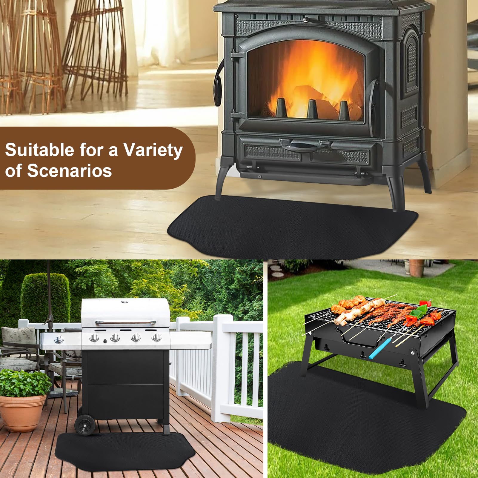 Tapis De Cheminée Tapis Ignifuge, Tapis Ignifuge 102 X 50 Cm,Tapis De Cheminée Ignifuge Pour Cheminees Dans Poele 97394559