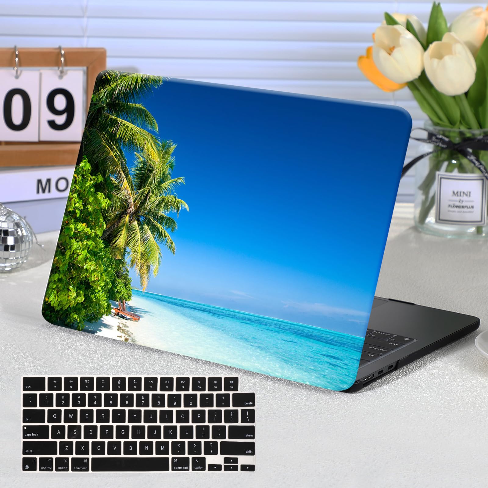 Photo 1 of Funut for MacBook Air 13 inch M5 2026 2025-2022 M4 M3 M2 A3449 A3240 A3113 A2681, Plastic Laptop Hard Shell Case & Keyboard Cover for M2 M3 M4 M5 MacBook Air 13 inch, Blue Ocean