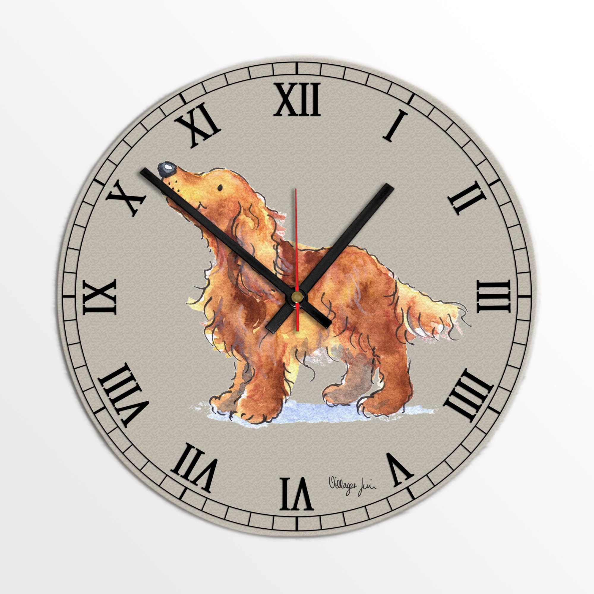 Image Industry Cocker Spaniel Tan Clock - Glass Clock - Wall Clock - Dog Lovers - Dog Gift