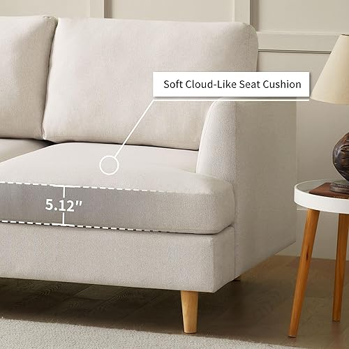 Miniatura 5 de Busaurus Sofá biplaza de 56 pulgadas, sofás pequeños para espacios pequeños, sofás de sofá biplaza de mediados de siglo para sala de estar, sofá