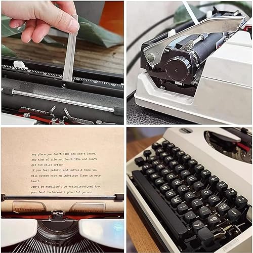 Miniatura 5 de Máquina de escribir manual clásica, fácil configuración para autores y escritores, máquina de escribir antigua, metal negro vintage para experiencia