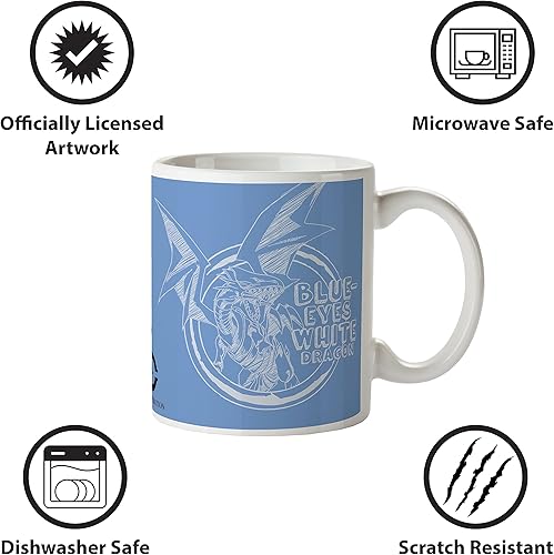 Miniatura 4 de Pyramid America - Yugioh Mug - Yu-Gi-Oh Kaliba & Blue-Eye W - Taza de cerámica única de 11 oz para bebedores de café, cacao y té - Resistente a las