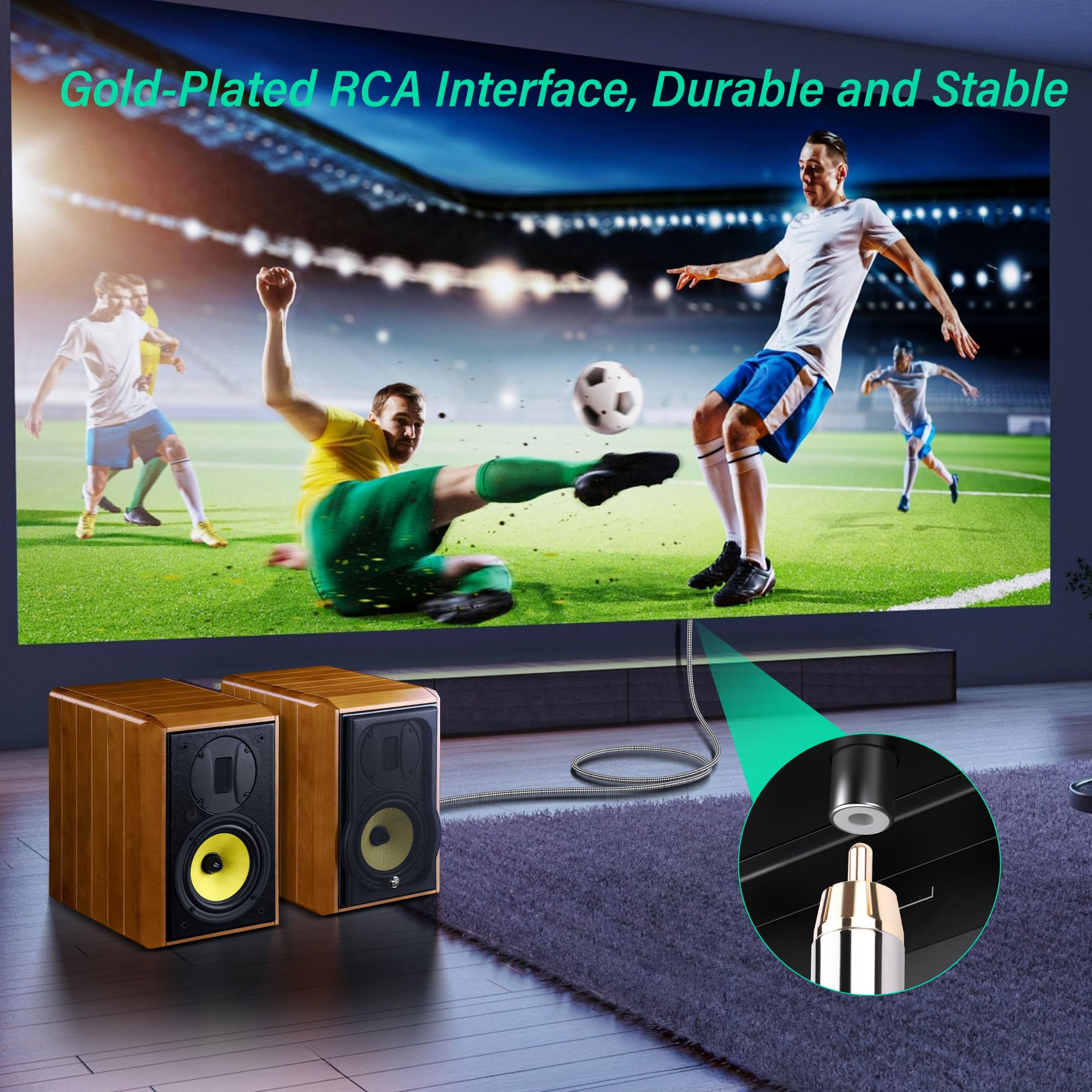 SinLoon Cavo audio da Speakon a RCA, 3 m/10 FT, cavo coassiale da 14 AWG a treccia, cavo di collegamento segnale da amplificatore a home theater, cavo di collegamento professionale da amplificatore a