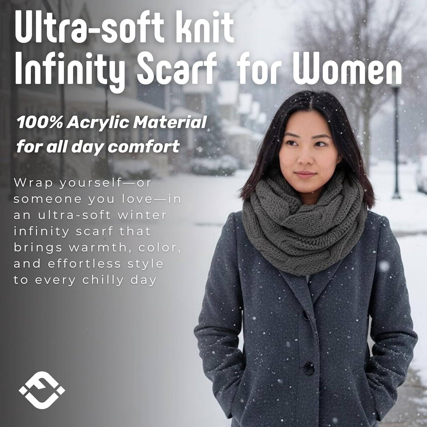 Funky Junque Infinity Scarf for Women – Oversized Chunky Winter Scarf, Colorful Fall Scarves, Soft Sweater Wrap Cozy Style - Image 3