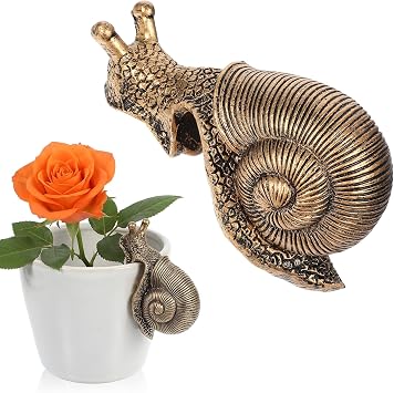 Yolev Snail Plant Decorations for Pots Resin Climbing Snail Figurine Flower Pot Hugger Hanging Snails Statue Planter Flower Pots Decorations for Lawn Yard Patio Garden Ornaments Decoration