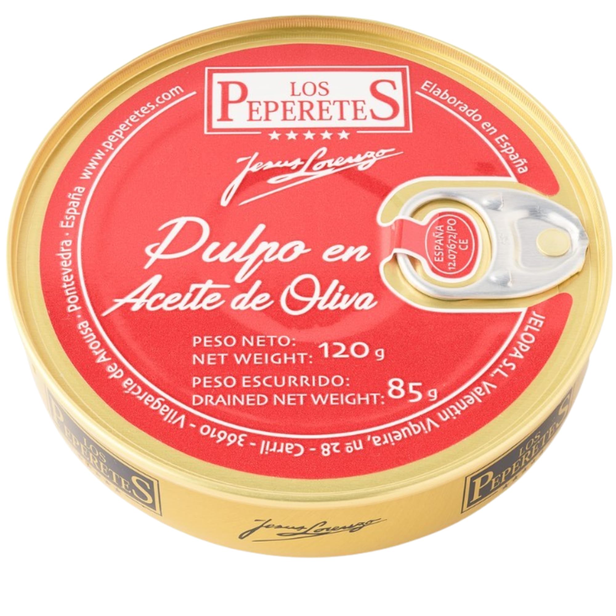 Pulpo en Aceite de Oliva Los Peperetes – Conserva Gourmet Gallega | Marisco Premium Artesanal - 1 LATA