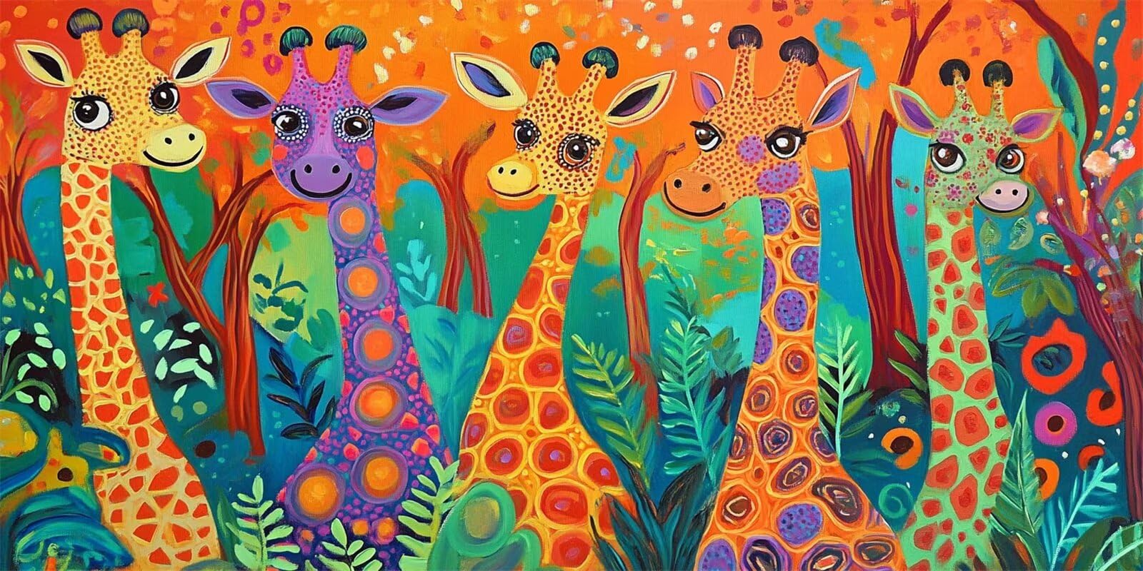 Pintar por Numeros Grande Vistoso, Cuadros para Pintar por Numeros Jirafa, Kit Manualidades Adultos Pinturas Acrílica, Paint by Numbers para Decoración de Casa Pared Regalo 40x80 cm sin Marco-YH644